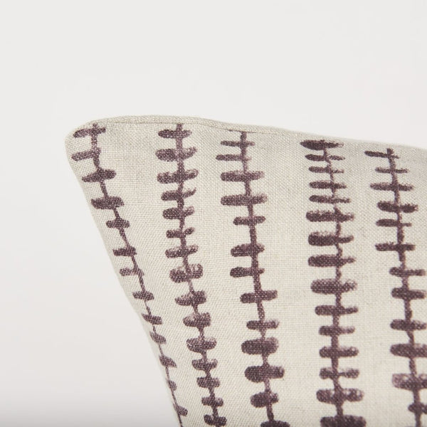 Mercana Jenna Decorative Pillow Cover - Modern Cream Linen with Hand-Drawn Black Print for Stylish Living Spaces Beige/Merlot | 22x22 70323