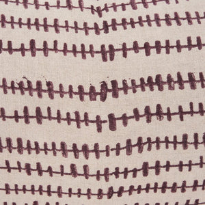 Mercana Jenna Decorative Pillow Cover - Modern Cream Linen with Hand-Drawn Black Print for Stylish Living Spaces Beige/Merlot | 14x26 70324