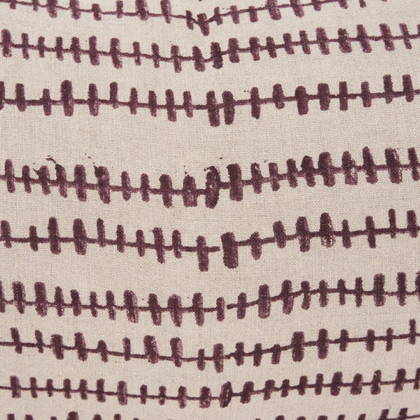 Mercana Jenna Decorative Pillow Cover - Modern Cream Linen with Hand-Drawn Black Print for Stylish Living Spaces Beige/Merlot | 14x26 70324