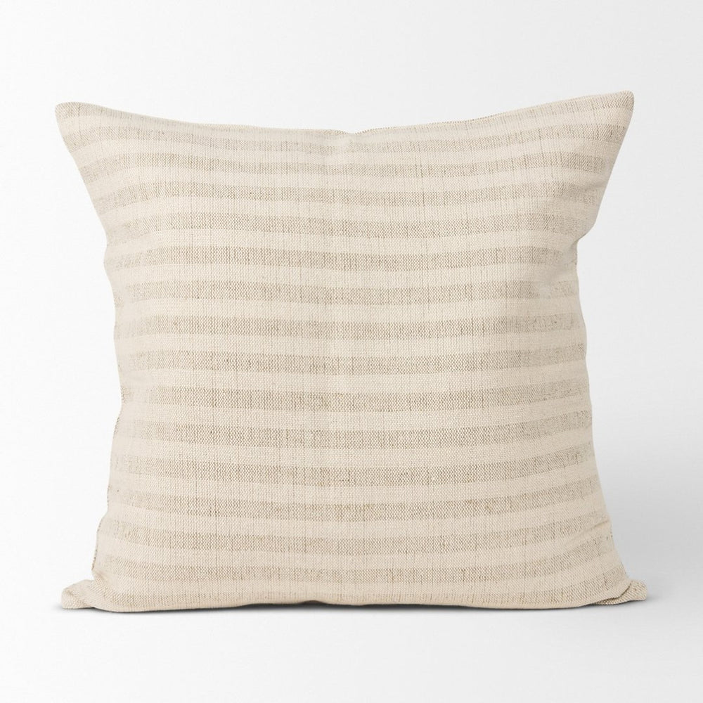 Mercana Jace Decorative Pillow Cover in Timeless Striped Design for Versatile Home Accent and Comfort Cream/Beige | 22x22 70325