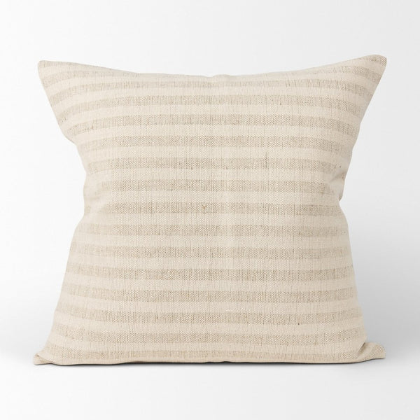 Mercana Jace Decorative Pillow Cover in Timeless Striped Design for Versatile Home Accent and Comfort Cream/Beige | 22x22 70325