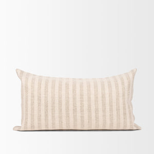 Mercana Jace Decorative Pillow Cover in Timeless Striped Design for Versatile Home Accent and Comfort Cream/Beige | 14x26 70326