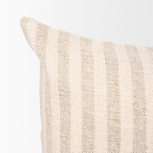 Mercana Jace Decorative Pillow Cover in Timeless Striped Design for Versatile Home Accent and Comfort Cream/Beige | 14x26 70326
