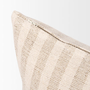 Mercana Jace Decorative Pillow Cover in Timeless Striped Design for Versatile Home Accent and Comfort Cream/Beige | 14x26 70326