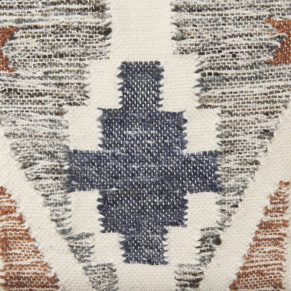 Mercana Kenzie Handwoven Square Pillow Cover with Ikat Pattern for Cozy, Artisanal Home Decor Accents 70336