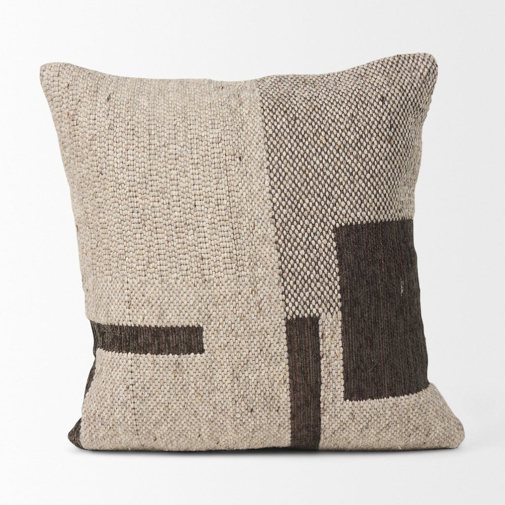 Mercana Kyle Square Pillow Cover - Sophisticated Neutral Accent for Elegant Living Spaces and Cozy Texture Beige | Abstract | 20x20 70338