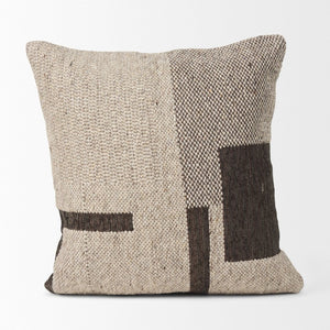 Mercana Kyle Square Pillow Cover - Sophisticated Neutral Accent for Elegant Living Spaces and Cozy Texture Beige | Abstract | 20x20 70338