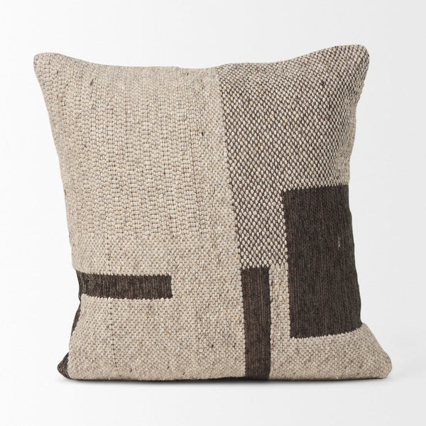 Mercana Kyle Square Pillow Cover - Sophisticated Neutral Accent for Elegant Living Spaces and Cozy Texture Beige | Abstract | 20x20 70338