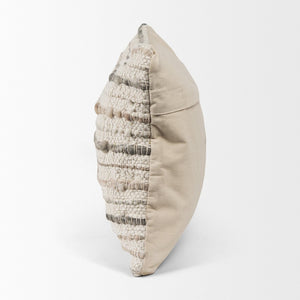 Mercana Kodi Handwoven Pillow Cover - Timeless Neutral Accent for Modern and Farmhouse Decor, 20" x 20" Cream | Stripes | 14x26 70340