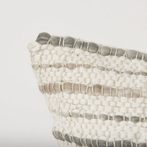 Mercana Kodi Handwoven Pillow Cover - Timeless Neutral Accent for Modern and Farmhouse Decor, 20" x 20" Cream | Stripes | 14x26 70340