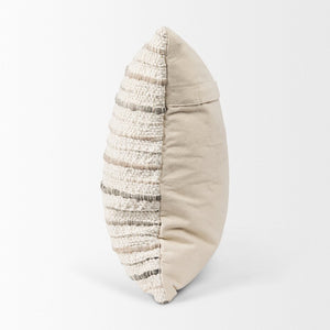 Mercana Kodi Handwoven Pillow Cover - Timeless Neutral Accent for Modern and Farmhouse Decor, 20" x 20" Cream | Stripes | 20x20 70341