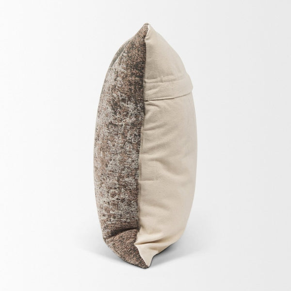 Mercana Khloe Heirloom-Inspired Square Pillow Cover - Vintage Rug Aesthetic for Timeless Home Elegance Taupe | Jacquard | 20x20 70343