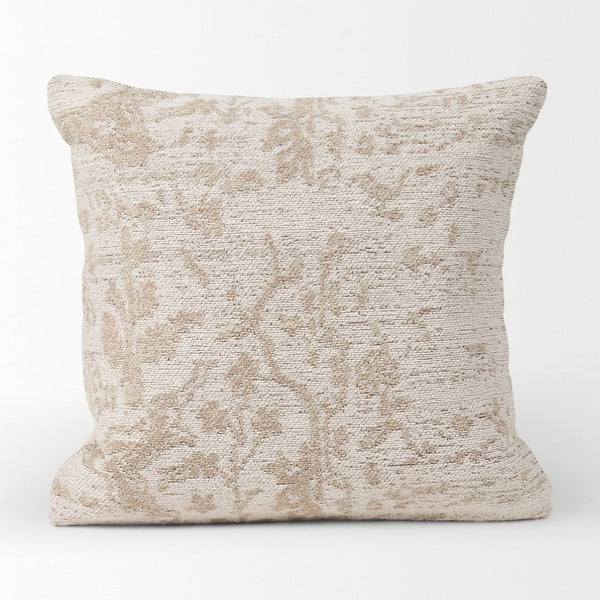 Mercana Khloe Heirloom-Inspired Square Pillow Cover - Vintage Rug Aesthetic for Timeless Home Elegance Cream | Jacquard | 20x20 70345
