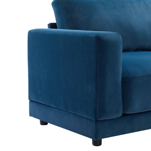 English Elm Package Three Seat Woven Fabric Sofa Scandinavian Minimalist White Living Room Blue N767P240702E