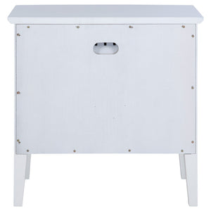 English Elm Talia Rattan Front Nightstand with Open Shelf White Coastal Bedroom Storage B062P440321