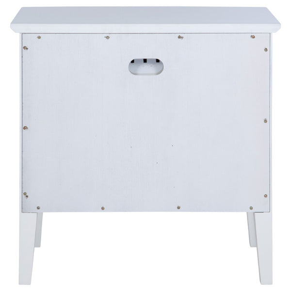 English Elm Talia Rattan Front Nightstand with Open Shelf White Coastal Bedroom Storage B062P440321