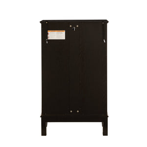 English Elm Curio Cabinet with Lighted Tempered Glass, Mirrored Back, Adjustable Shelves, Vintage Handle — Black W2275P389705