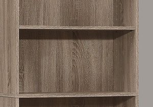 English Elm Bookshelf, Six Tier Tall White Laminate Unit for Home Office or Bedroom Storage B2710P219785