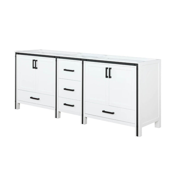 English Elm White Double Bath Vanity - 80-Inch Spacious Storage With Soft-Close Drawers For Modern Bathrooms B2731P260734-GIGA