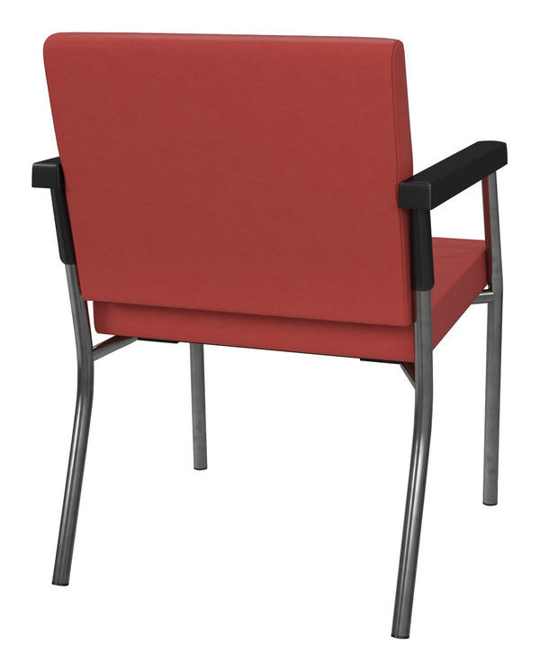 OSP Home Furnishings Bariatric Guest Chair with Reinforced Metal Frame and Pu Arms for Medical Waiting Rooms Lipstick BC9601-R100