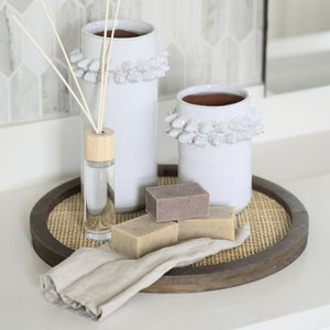 Mercana Farmhampton Sculptural Spoked Vase – Modern Elegance for Coastal, Glam, and Minimalist Interiors Gray Ceramic | 11H 68916