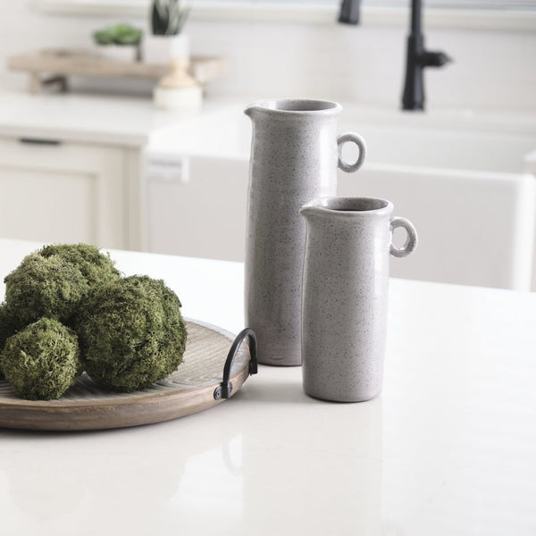 Mercana Frieda Small Freckled Ceramic Jug – Handcrafted Accent for Modern Farmhouse & Scandinavian Decor Gray Ceramic | 12H 68918