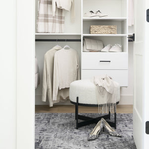 Mercana Amelia Modern Upholstered Pouf with Sturdy Iron Frame – Elegant Accent for Contemporary Spaces 69838