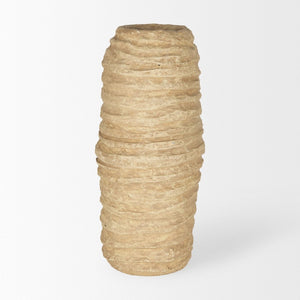 Mercana Kamli Artisanal Eco-Friendly Vase – Handmade Paper-Mâché Accent for Modern Boho and Rustic Decor Beige Paper Mache | Large 70213