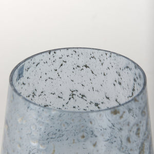 Mercana Robyn Coastal Elegance Short Glass Vase - Translucent Blue Decor for Fresh Flowers & Botanicals Blue Glass | Large 70352