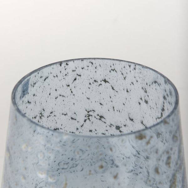 Mercana Robyn Coastal Elegance Short Glass Vase - Translucent Blue Decor for Fresh Flowers & Botanicals Blue Glass | Large 70352