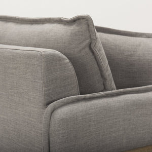 Mercana Roy Luxurious Upholstered Armchair with Solid Wood Frame for Elegant Living Room Comfort & Style Flint Gray Fabric | Brown Wood 68714