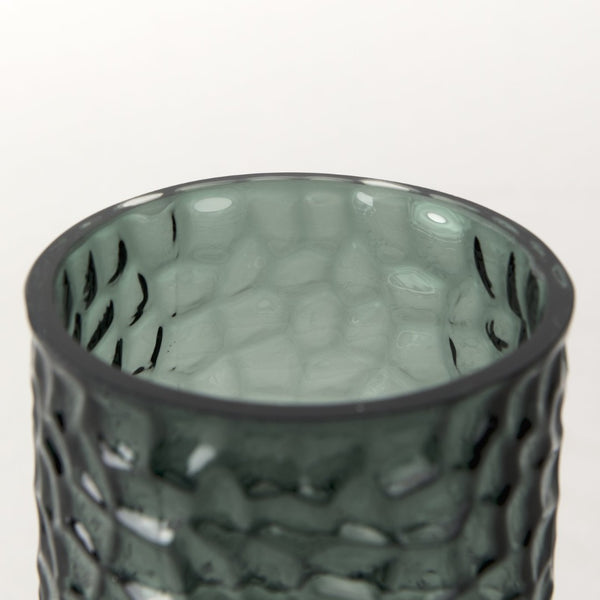 Mercana Jolene Pebbled Glass Vase – Translucent Green with Textured Finish for Elegant Home Décor Accents Green Glass | Short 70364