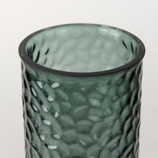 Mercana Jolene Pebbled Glass Vase – Translucent Green with Textured Finish for Elegant Home Décor Accents Green Glass | Tall 70365