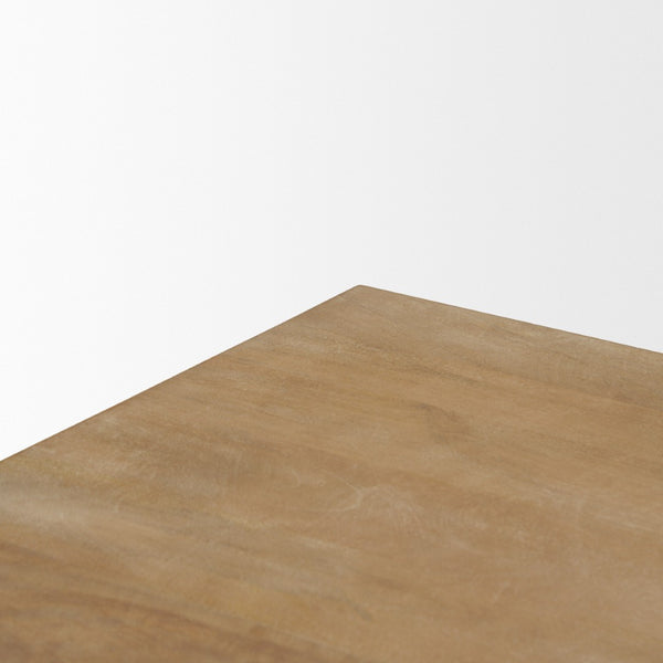 Mercana Grier Elegant Solid Mango Wood Nesting Accent Tables with Modern Lines and Classic Charm Light Brown Wood | Cane Accent | Set of 2 69900