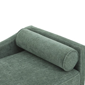 English Elm Christopher Knight Home® - CHAISE modern fabric lounge with rolled accent pillow, splayed birch legs and luxe comfort seating experience Green 68.25 L x 28 W x 17.75 H N776P291705G