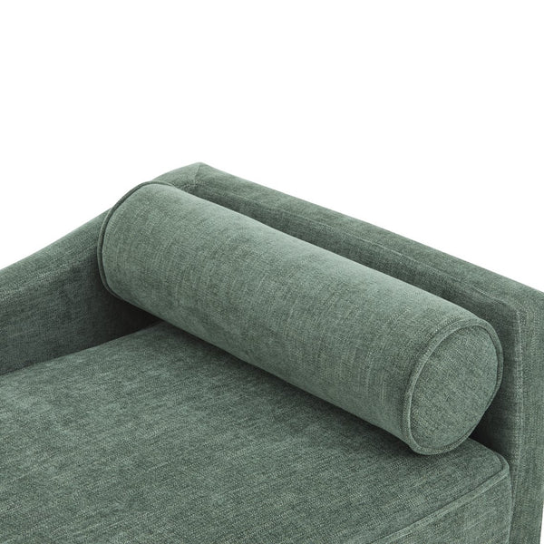 English Elm Christopher Knight Home® - CHAISE modern fabric lounge with rolled accent pillow, splayed birch legs and luxe comfort seating experience Green 68.25 L x 28 W x 17.75 H N776P291705G