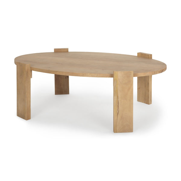 Mercana Evelyn Contemporary Rustic Coffee Table - Solid Mango Wood, Unique Design for Modern Living Spaces 70114