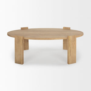 Mercana Evelyn Contemporary Rustic Coffee Table - Solid Mango Wood, Unique Design for Modern Living Spaces 70114