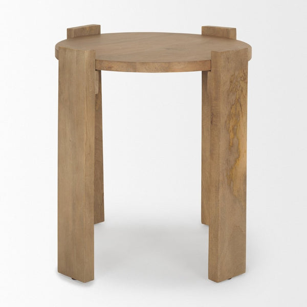 Mercana Evelyn Solid Mango Wood End Table – Compact Contemporary Rustic Accent for Any Living Space 70115
