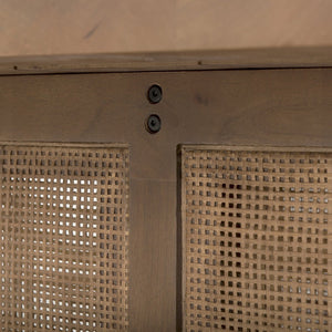 Mercana Grier 42" Square Coffee Table – Solid Mango Wood with Elegant Cane Detailing for Modern Living Spaces Medium Brown Wood | Cane Accent 69903