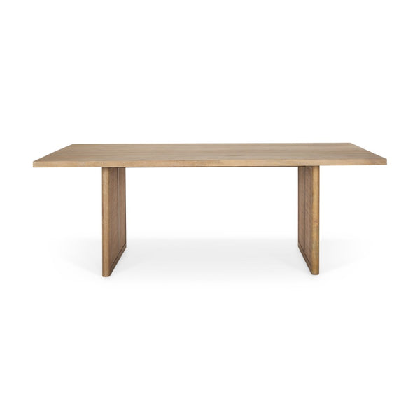 Mercana Grier Dining Table - Elegant Solid Mango Wood with Cane Detailing for Modern and Transitional Spaces 84" Lt Brown Wood Top | Lt Brown Wood w/Cane Legs 69905