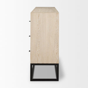 Mercana Ciara Modern Farmhouse 6-Drawer Sideboard with Elegant Whitewashed Finish for Versatile Storage 70234