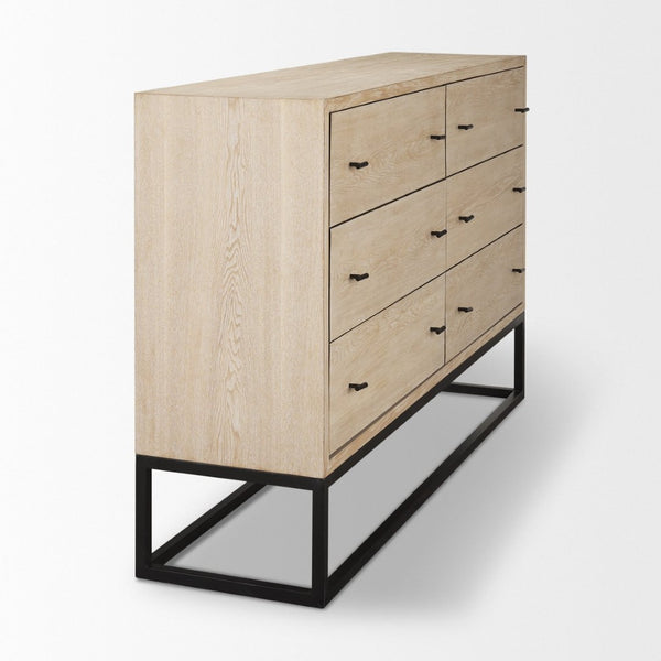 Mercana Ciara Modern Farmhouse 6-Drawer Sideboard with Elegant Whitewashed Finish for Versatile Storage 70234