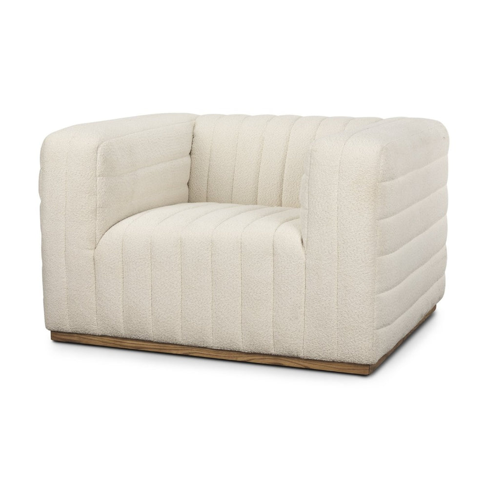 Mercana Ricciardo Luxe Upholstered Arm Chair - Sculpted Design with Ribbed Detailing for Modern Elegance 70192