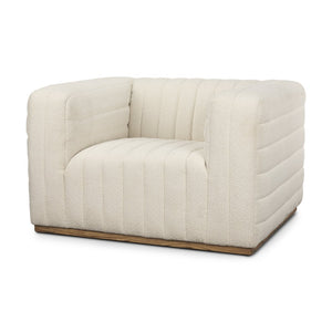 Mercana Ricciardo Luxe Upholstered Arm Chair - Sculpted Design with Ribbed Detailing for Modern Elegance 70192