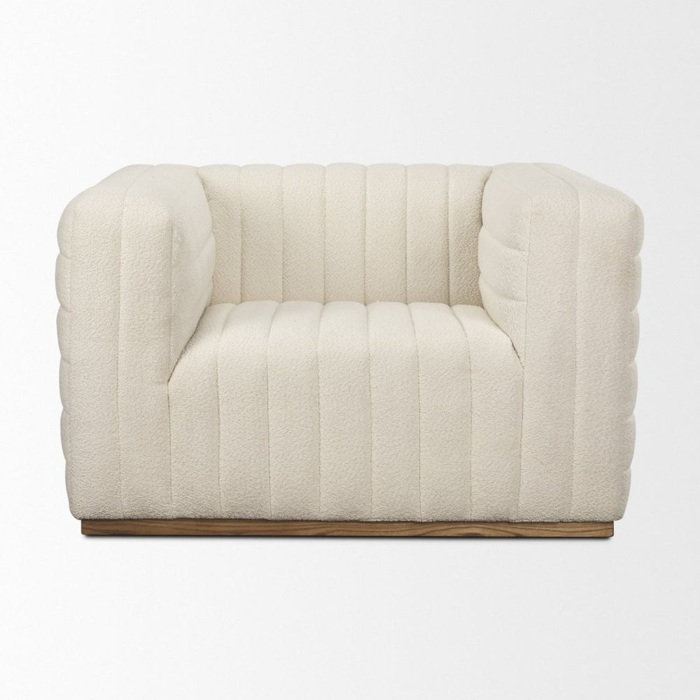 Mercana Ricciardo Luxe Upholstered Arm Chair - Sculpted Design with Ribbed Detailing for Modern Elegance 70192