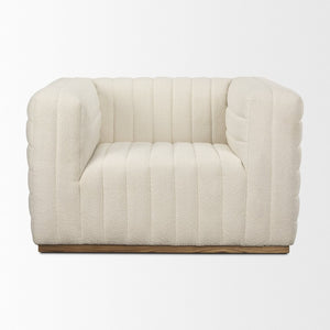 Mercana Ricciardo Luxe Upholstered Arm Chair - Sculpted Design with Ribbed Detailing for Modern Elegance 70192