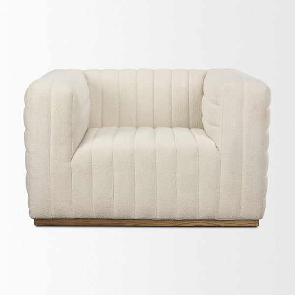 Mercana Ricciardo Luxe Upholstered Arm Chair - Sculpted Design with Ribbed Detailing for Modern Elegance 70192