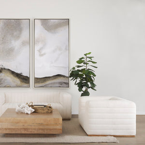 Mercana Ricciardo Luxe Upholstered Arm Chair - Sculpted Design with Ribbed Detailing for Modern Elegance 70192