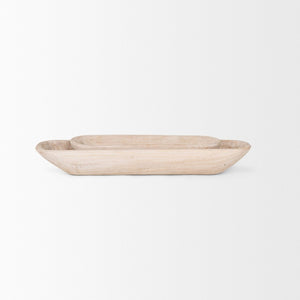 Mercana Athena Extra Large Reclaimed Wood Trays for Stylish Home Decor and Versatile Organization Solutions Light-Wash | Set of 2 70148